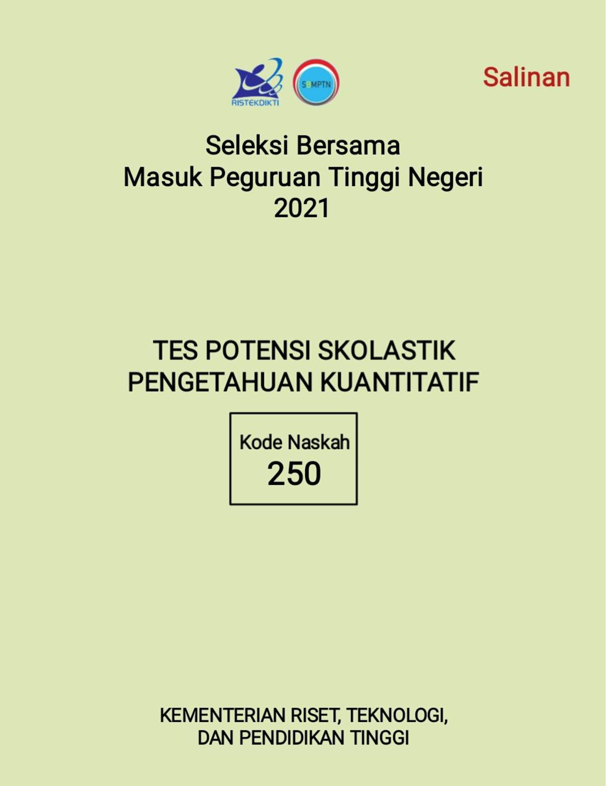 (TPS PK) SOAL ASLI DAN Pembahasan Sbmptn 2021 TPS- Pengetahuan ...