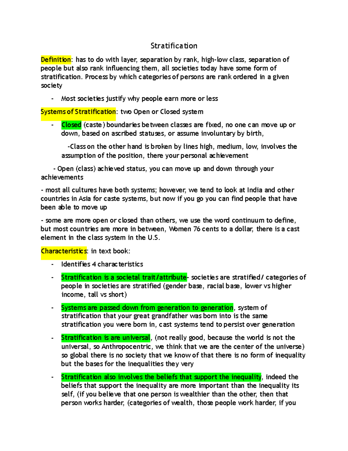 Stratification - Lecture notes 12 - Stratification Definition: has to ...