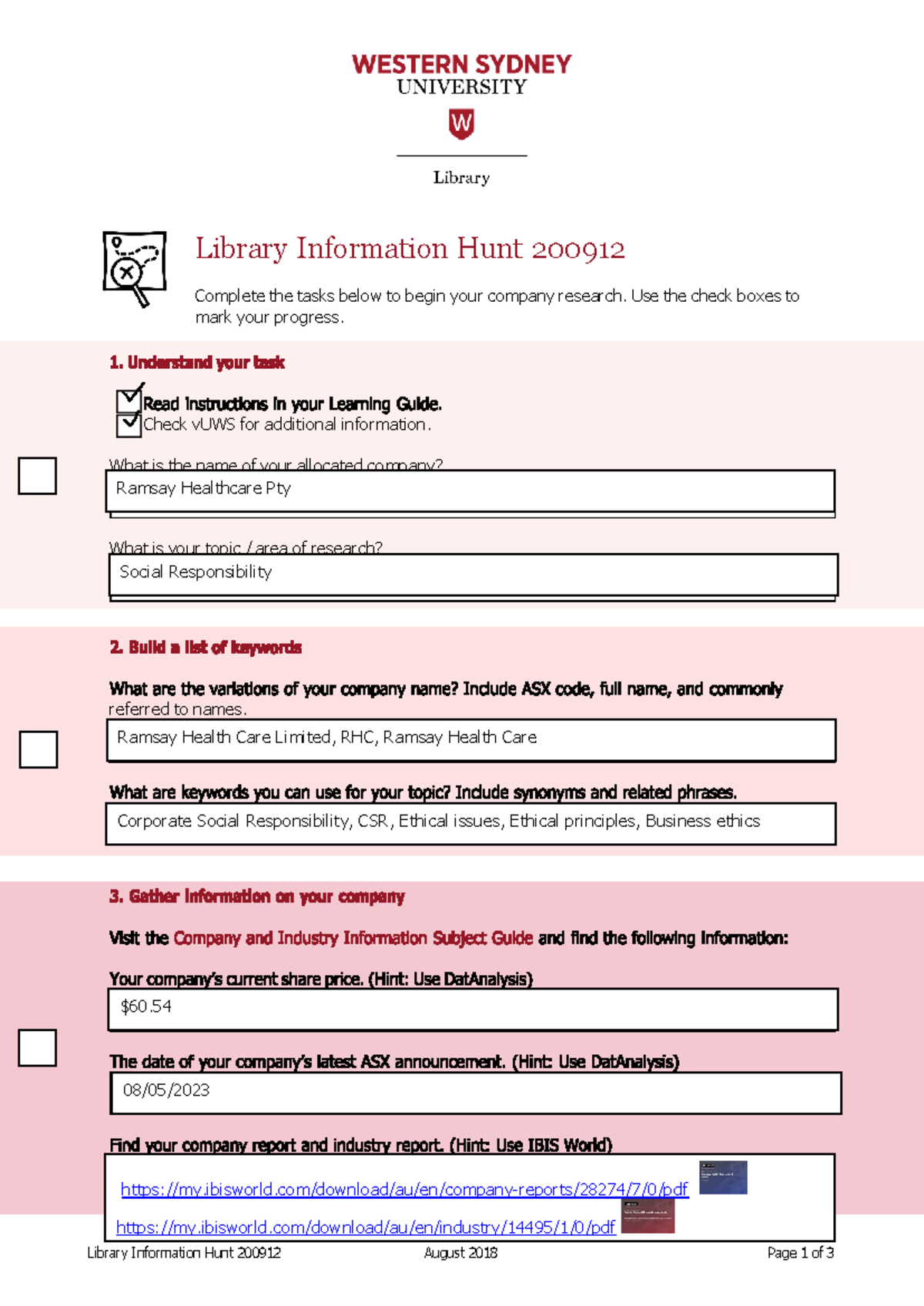 Library hunt done - Library Information Hunt 200912 August 2018 Page 1 ...