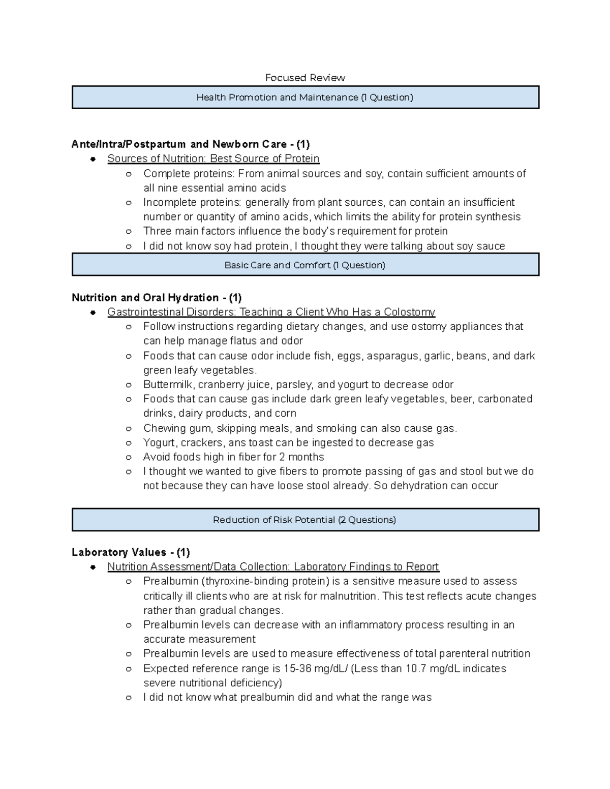 RN Nutrition Online Practice 2019 B Focused Review - NUTR2351 - UTRGV ...