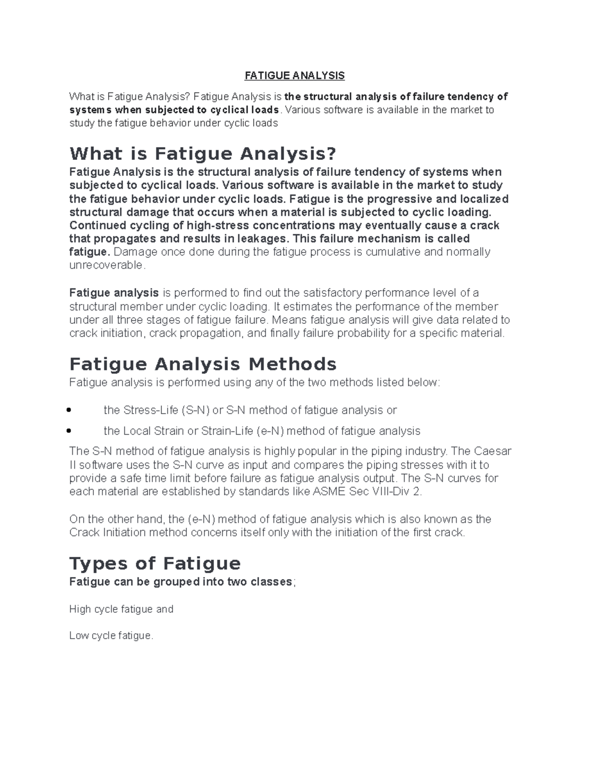 Fatigue Analysis - Various Software Is Available In The Market To Study ...