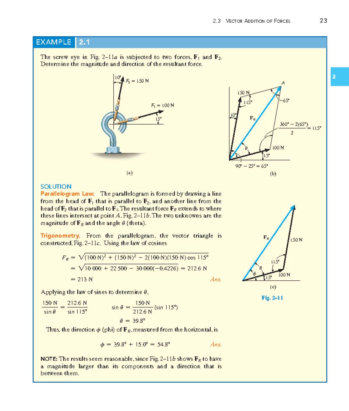 Force Vectors Sample Problems (R.C Hibbler) - EXAMPLE 2. 2 VECTOR ...