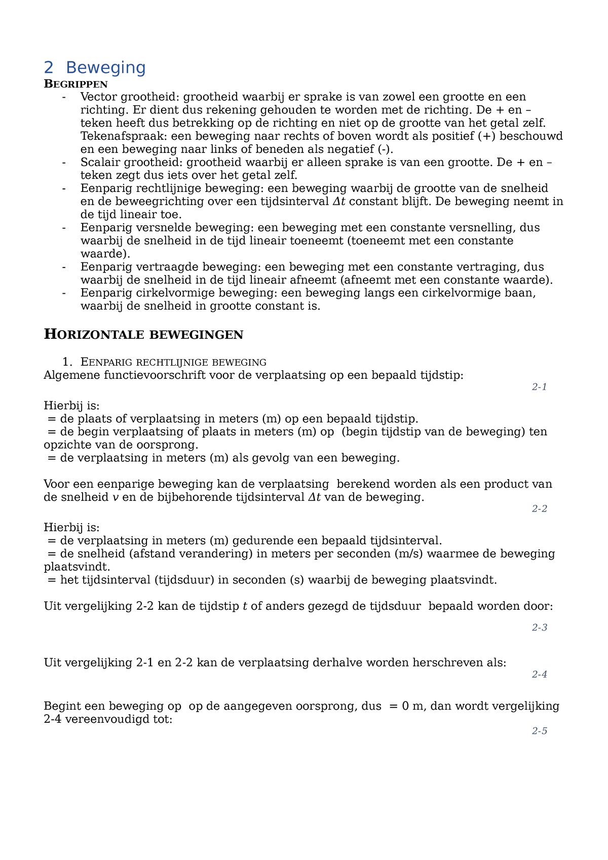 Beweging 3JH - Opgaven - Algemene Natuurkunde - Anton De Kom ...