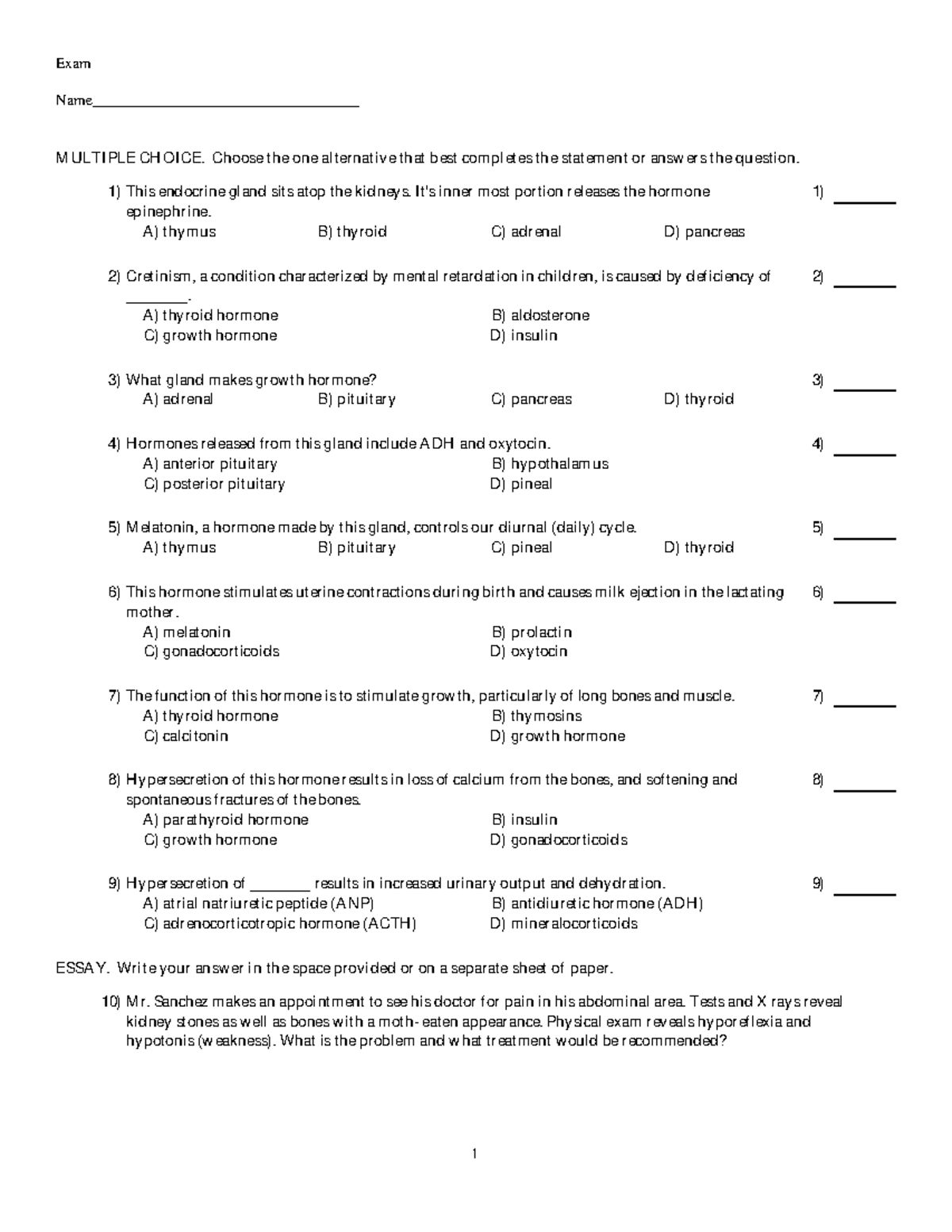 Assignment Week I wo-ans - Exam Name ...