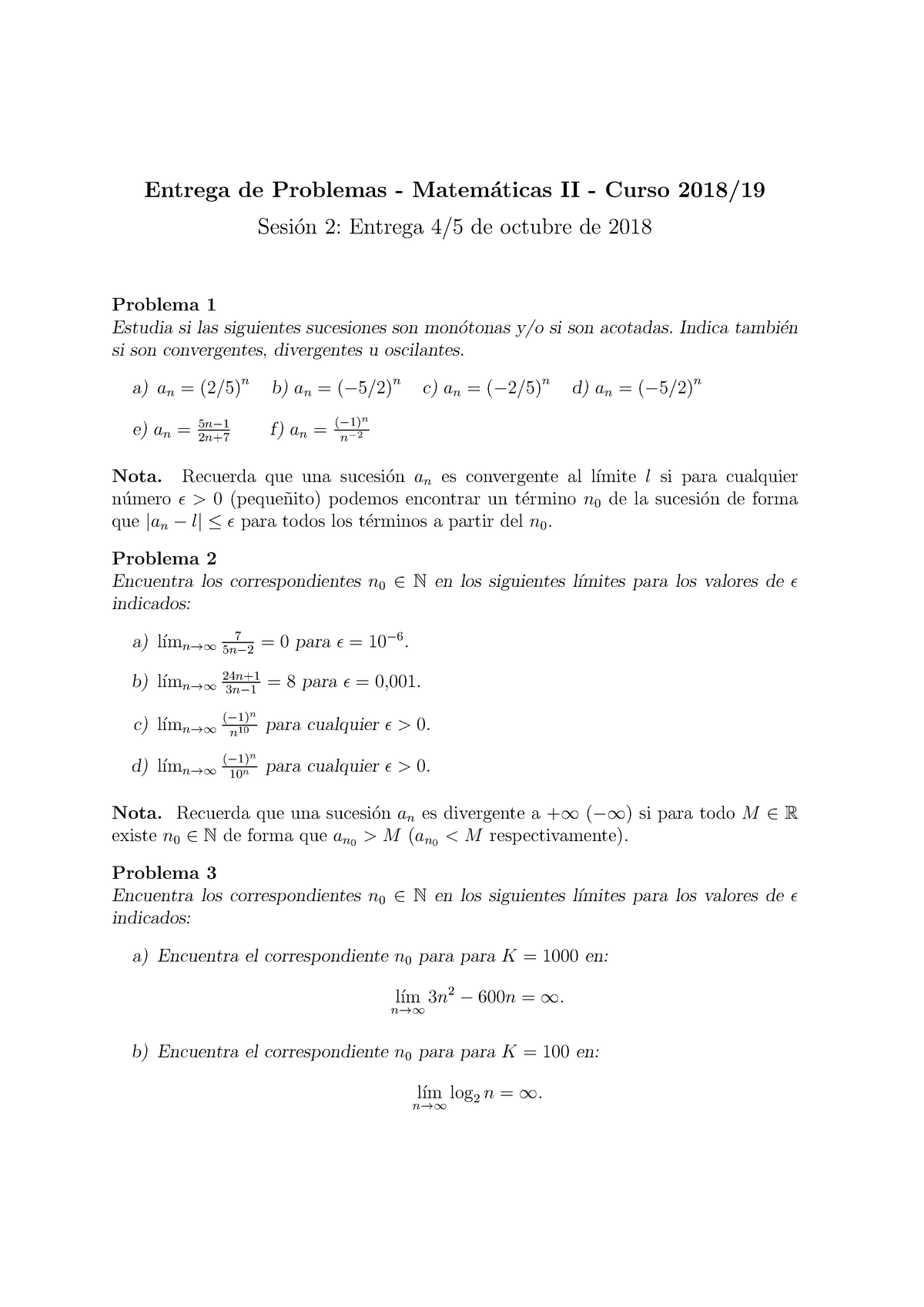 S2. Problemas - Apuntes 2 - Entrega De Problemas - Matem ́aticas II ...