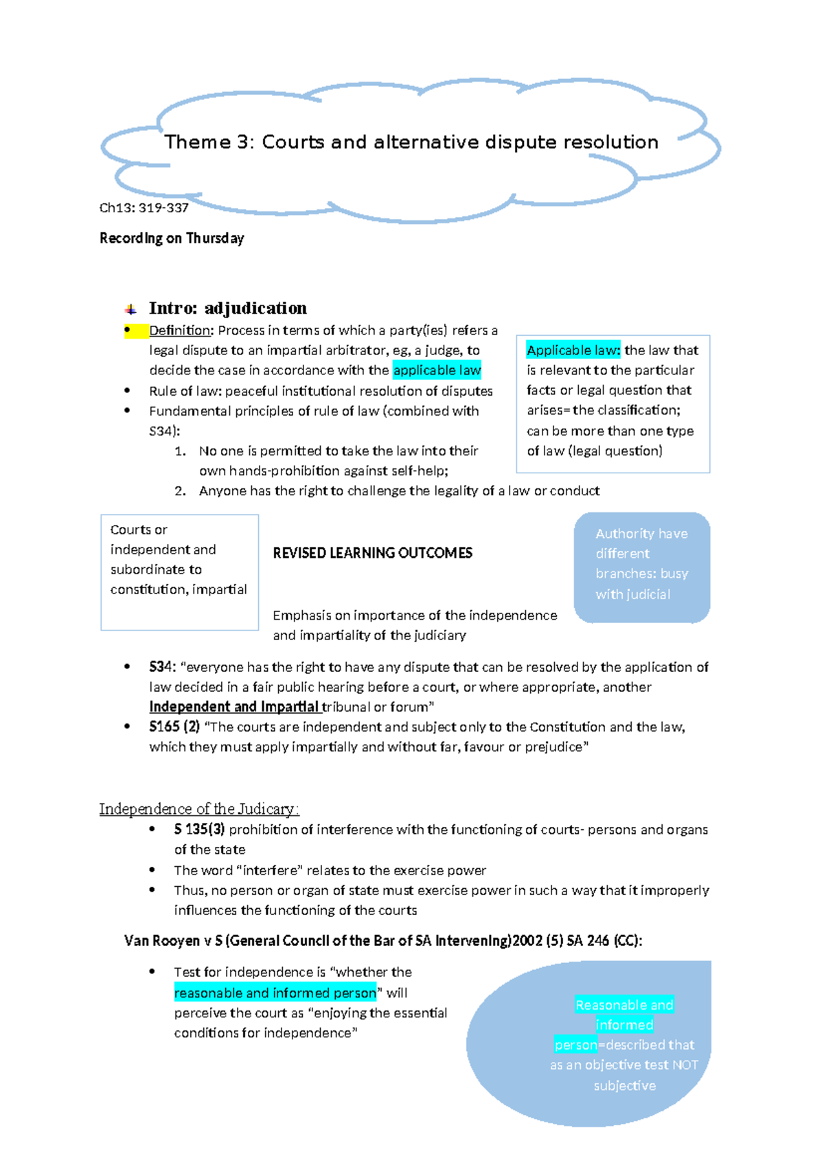 Theme 3 Chapter 13 - Theme 3: Courts and alternative dispute resolution ...