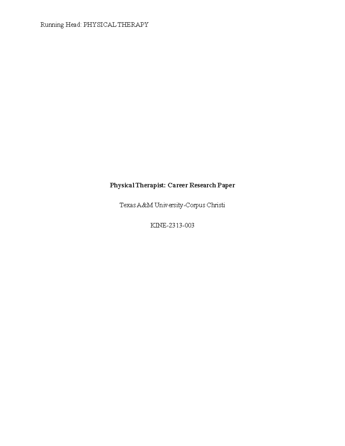 kinesiology career research paper