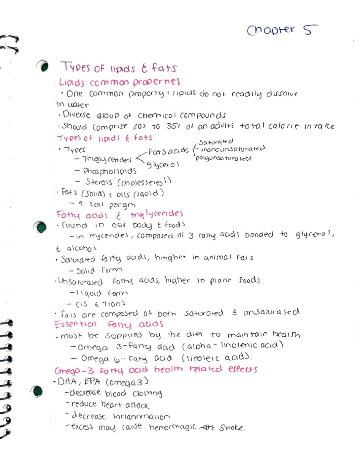 Nutr CH 5 - Notes based on lecture - NUTR 121 - Studocu