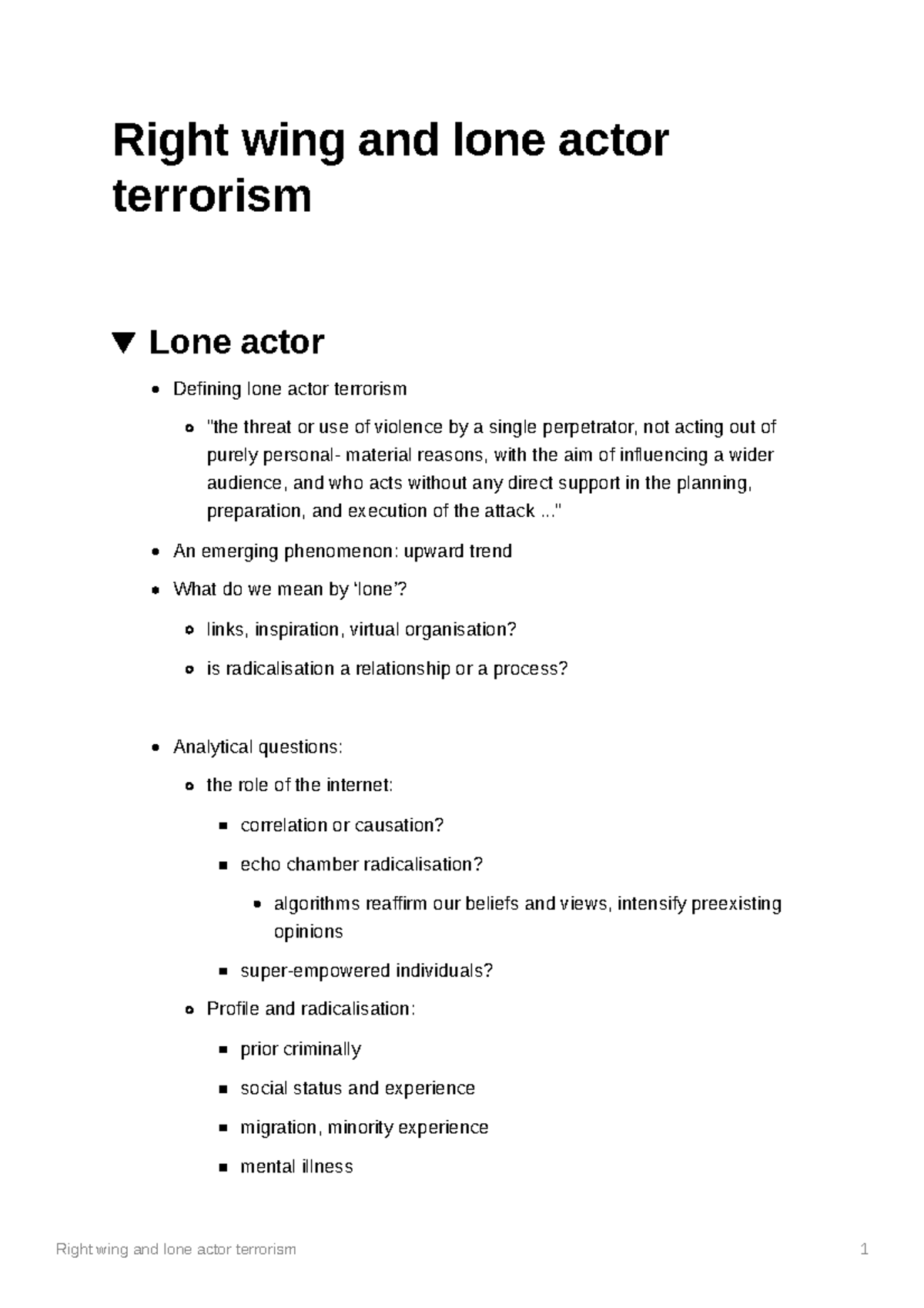 Right Wing And Lone Actor Terrorism - Right Wing And Lone Actor ...