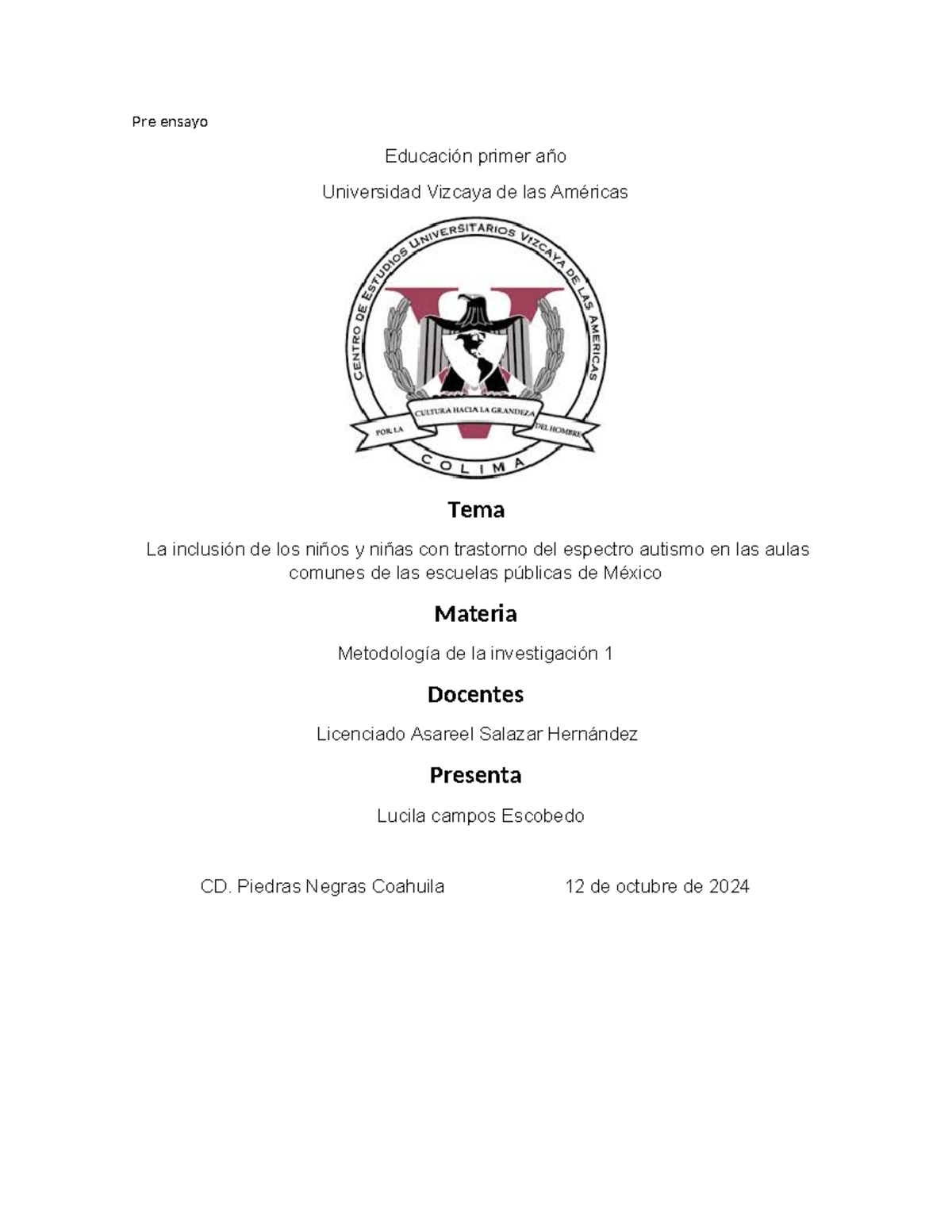 Pre ensayo hipotesis terminad AS - Pre ensayo Educación primer año ...