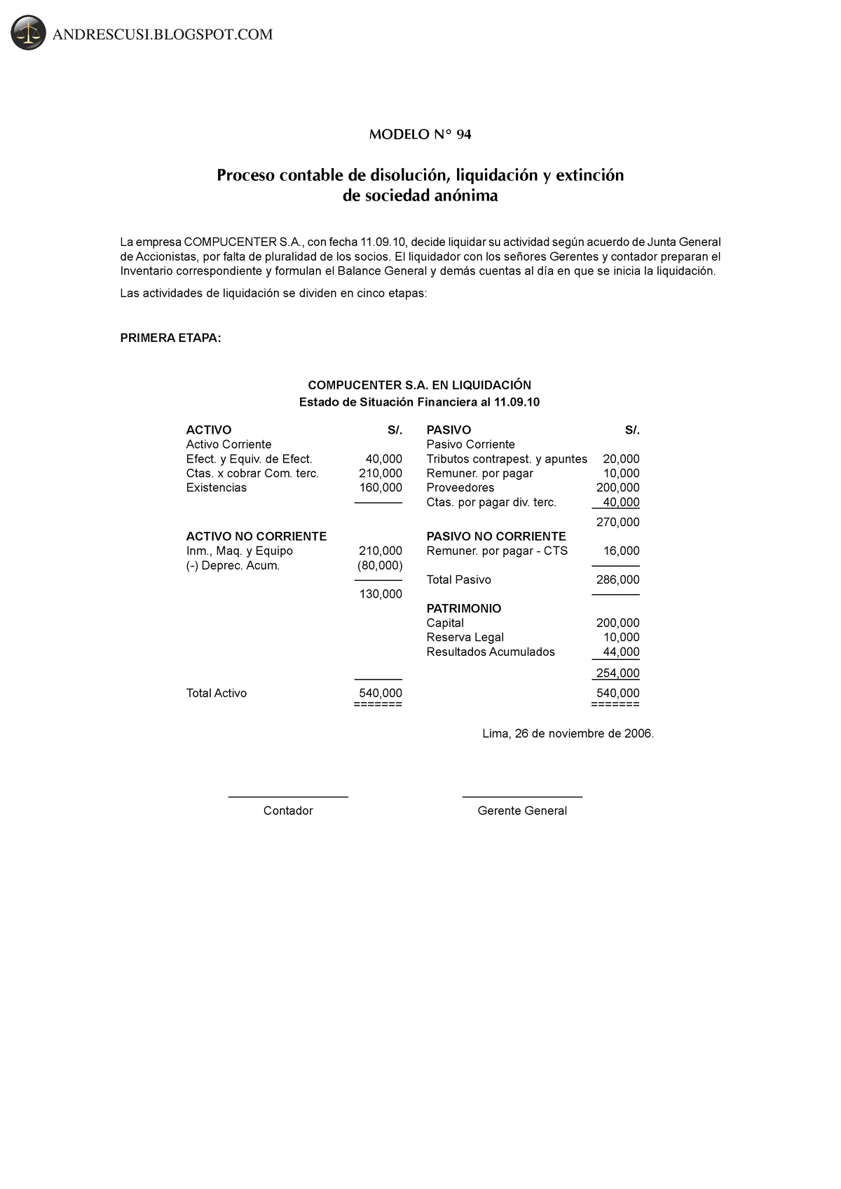 Practica Contabilidad - Proceso Contable De Disolución, Liquidación Y ...