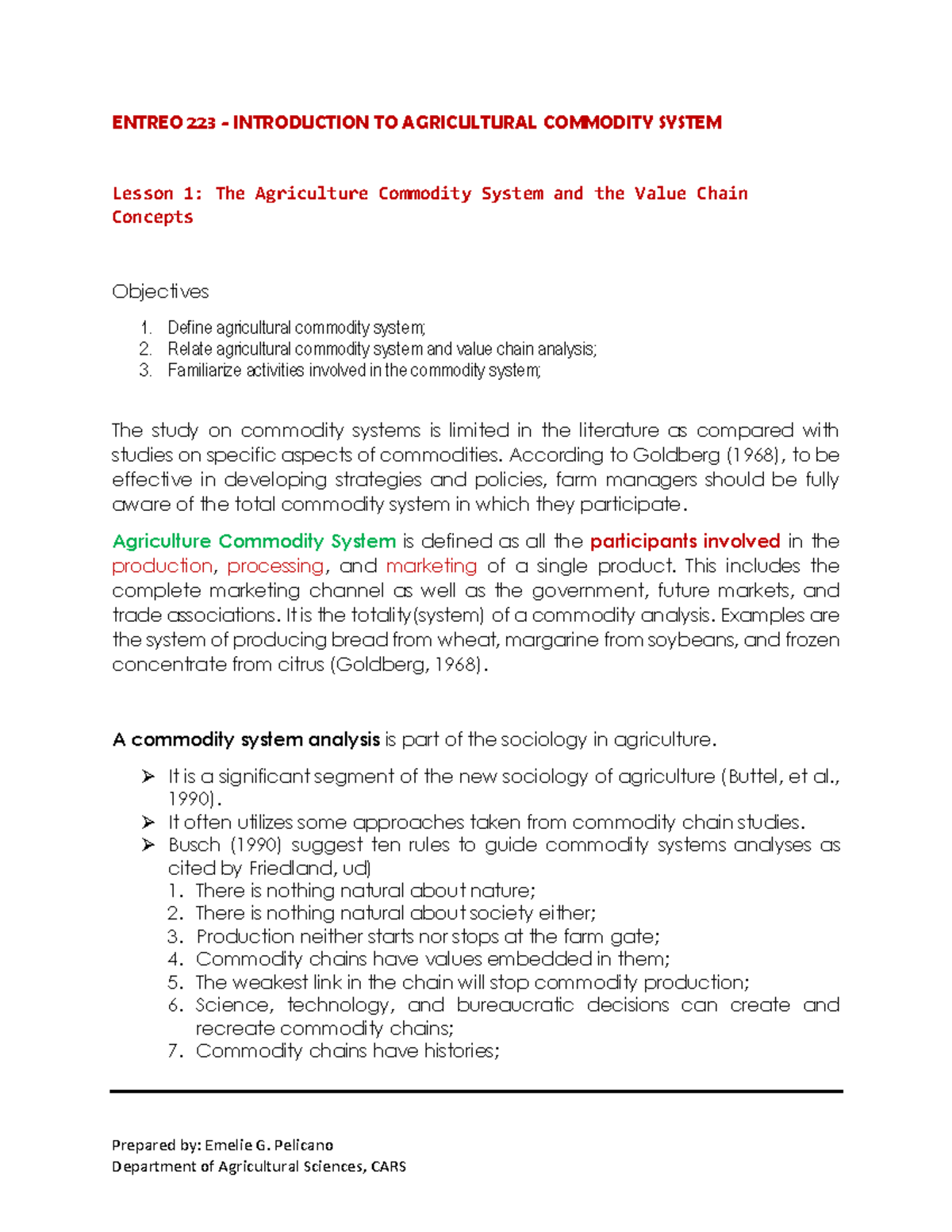 Module 1. Lesson 1 Entrep 223 - Prepared by: Emelie G. Pelicano ENTREO ...