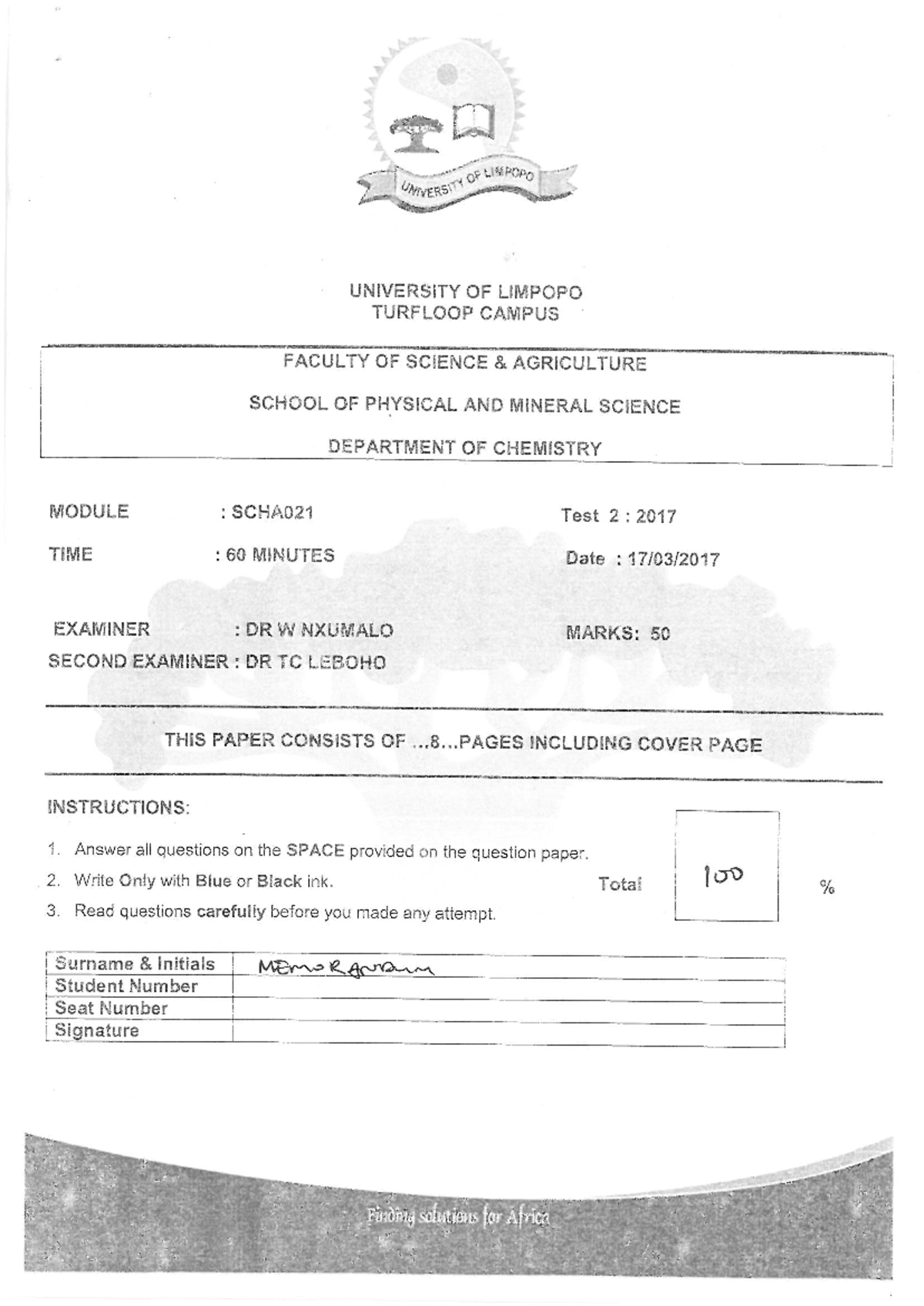 Scha021 Test Memo Test Memo Cem01b2 Studocu