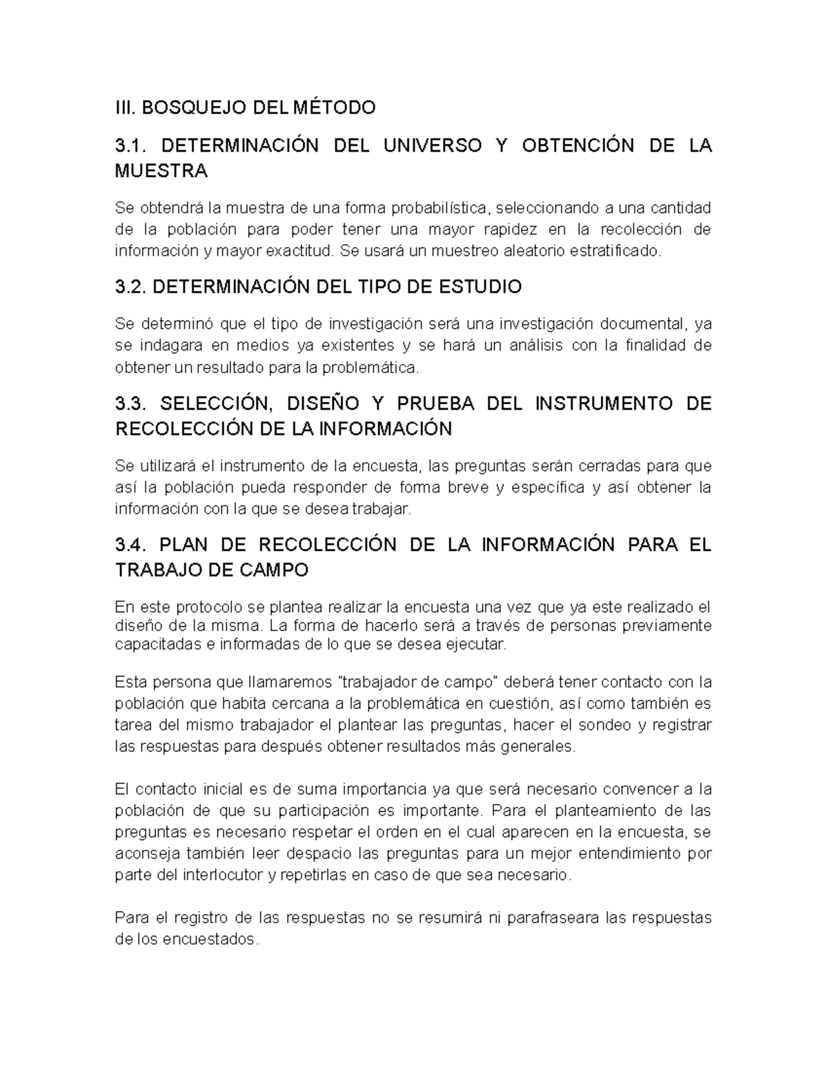 III Bosquejo DEL Metodo 3 1