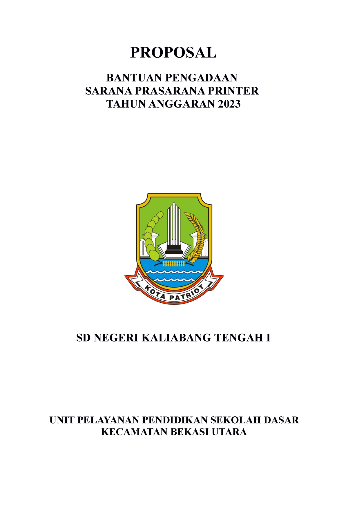 Proposal Printer Tahun 2023 SDN Kaliabang Tengah I - PROPOSAL BANTUAN ...