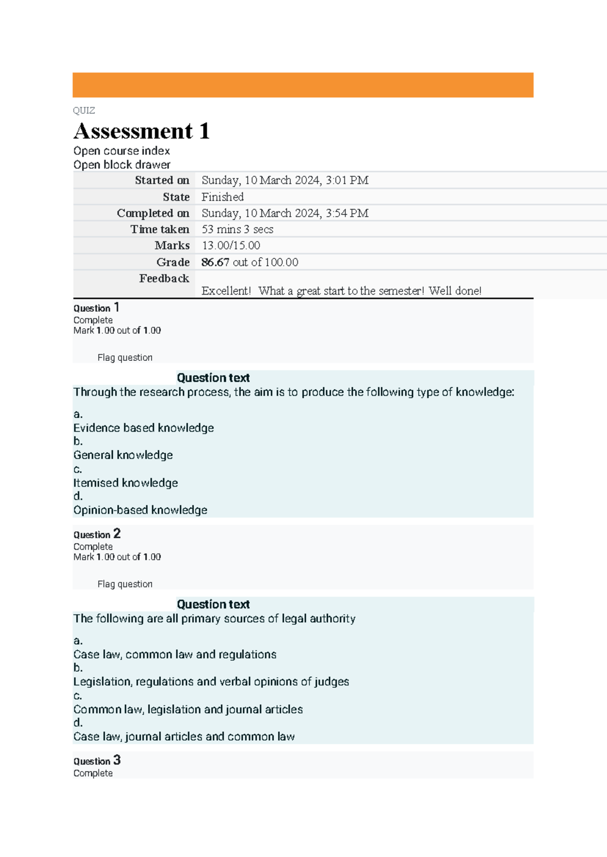 LME3701 Assignment 2 - Attempt 2 - QUIZ Assessment 1 Open course index ...