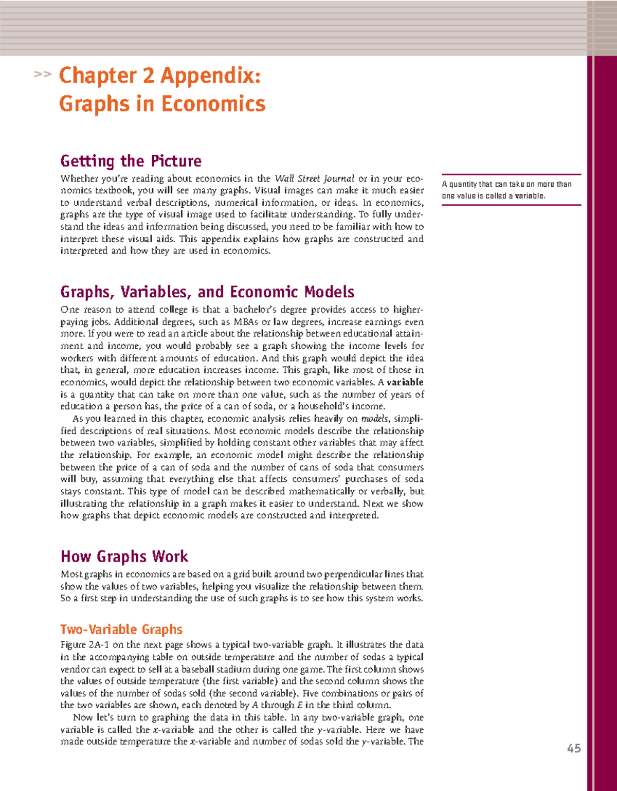Chapter 2 Appendix Graphs in Economics - Chapter 2 Appendix: Graphs in ...