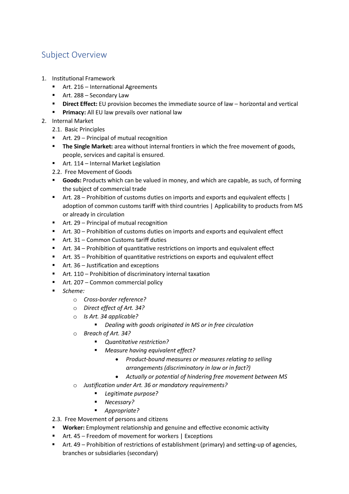 european-business-law-lecture-summary-long-subject-overview