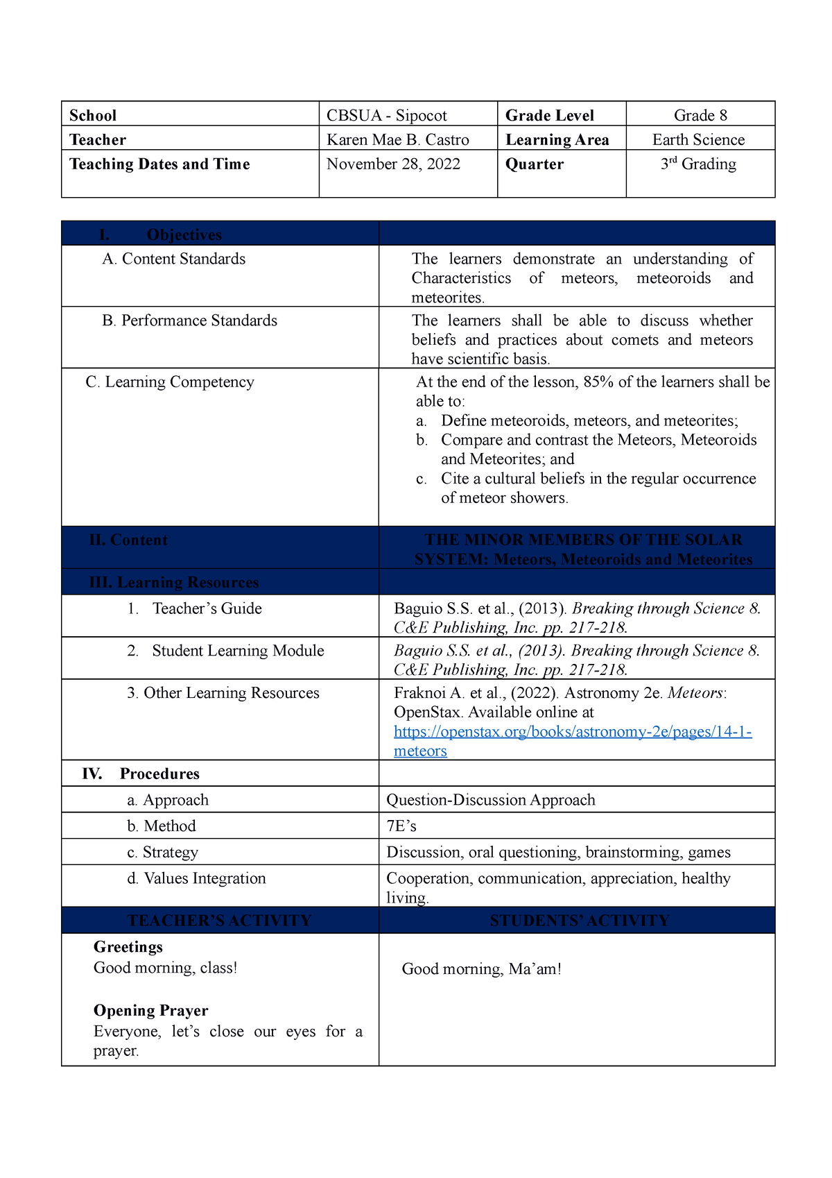 Karen-DLP Revised - 7Es Detailed Lesson Plan - School CBSUA - Sipocot ...