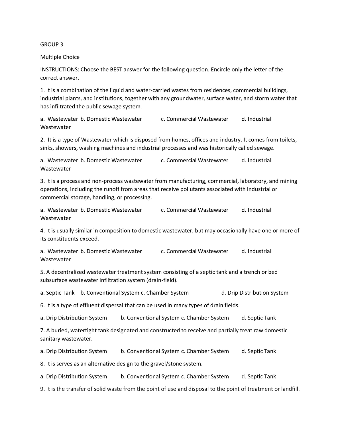 Group 31-50 - Educational - GROUP 3 Multiple Choice INSTRUCTIONS ...