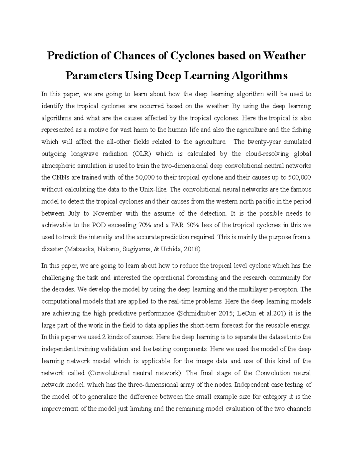 Literature Review - Prediction Of Chances Of Cyclones Based On Weather ...