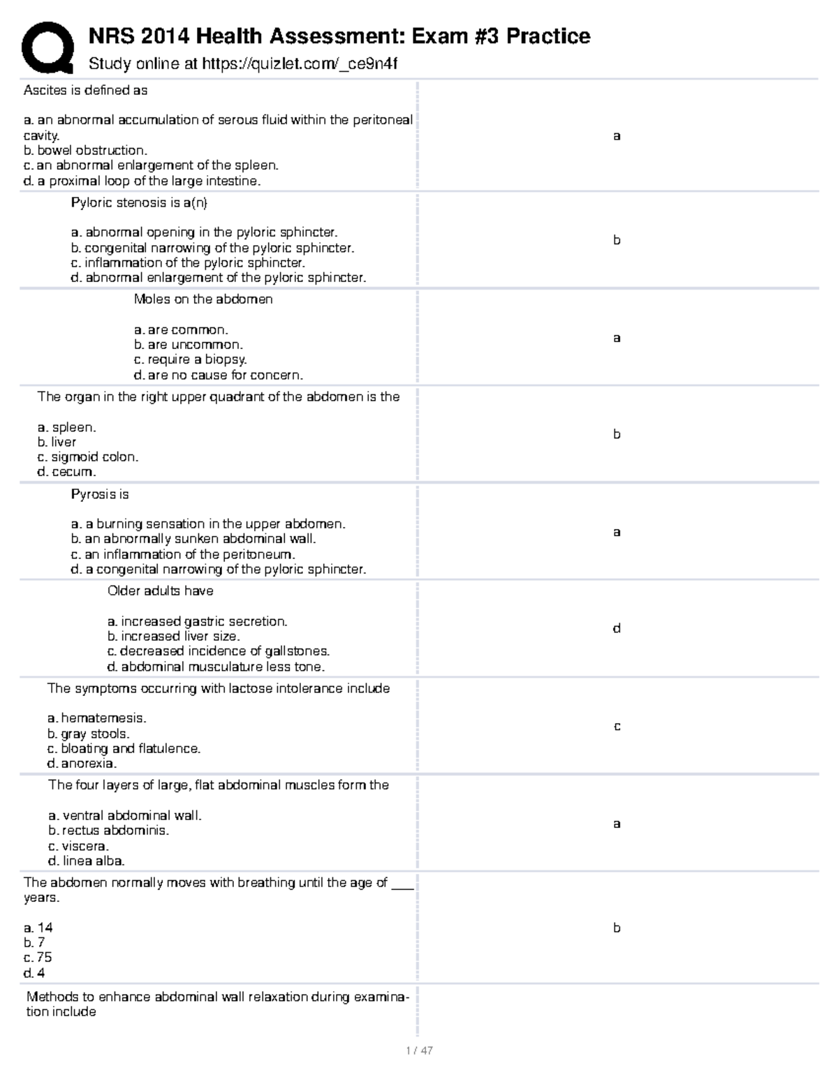 NRS 2014 — Exam #3 Practice Questions - Study Online At Quizlet/_ce9n4f ...