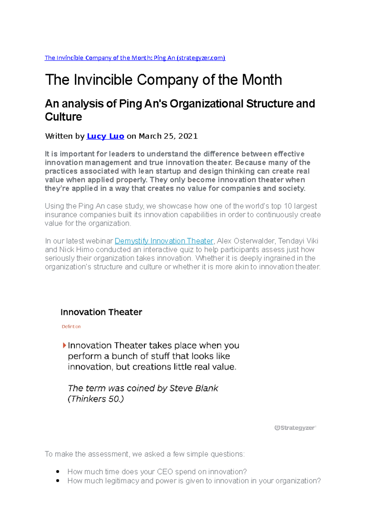 Ping An - tekst - The Invincible Company of the Month: Ping An ...