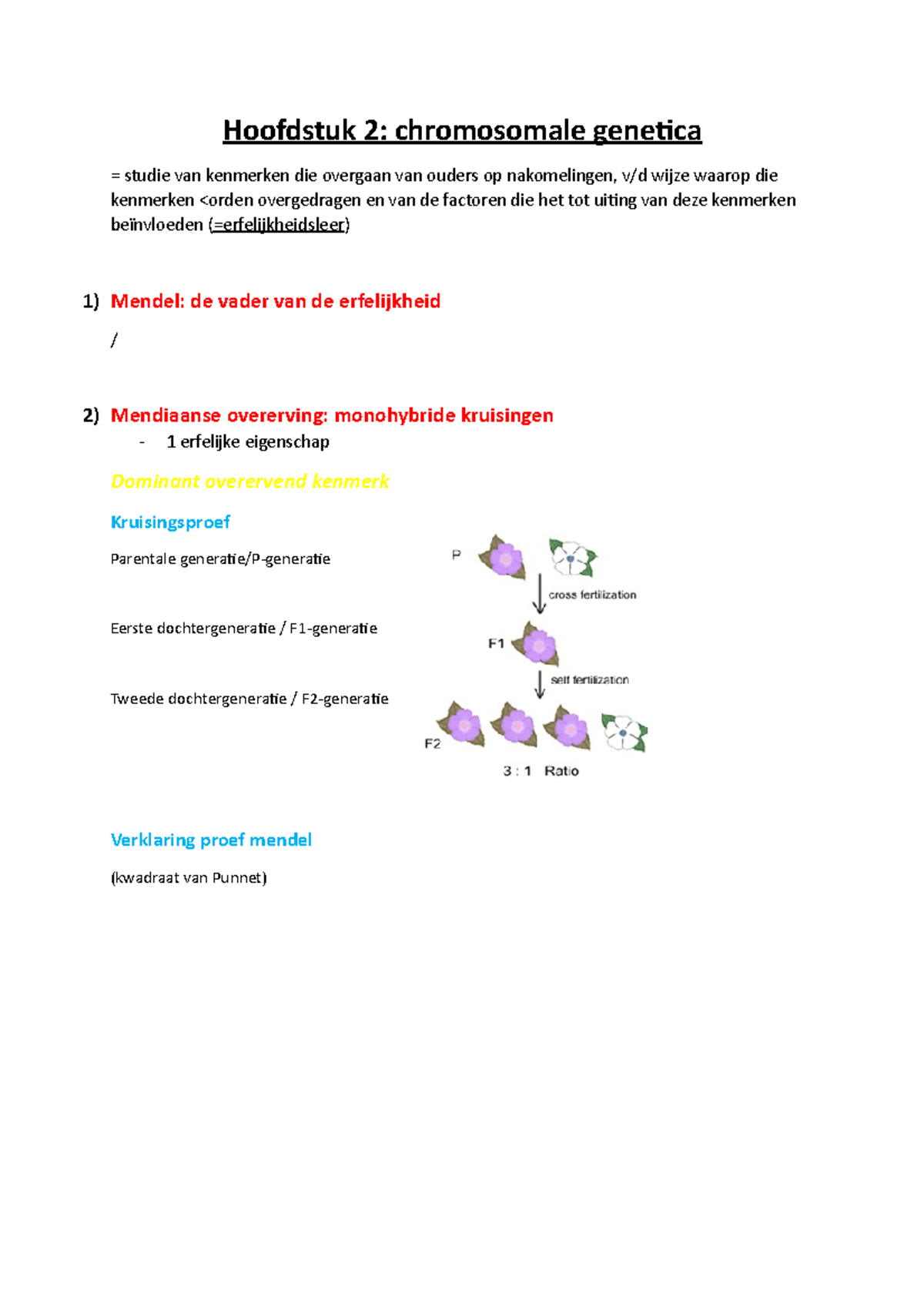 Hoofdstuk 2 - Samenvatting Bio - Hoofdstuk 2: Chromosomale Genetica ...