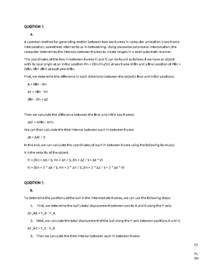 Computer Graphics - UNIVERSITY EXAMINATIONS: 2023/ EXAMINATION FOR THE ...