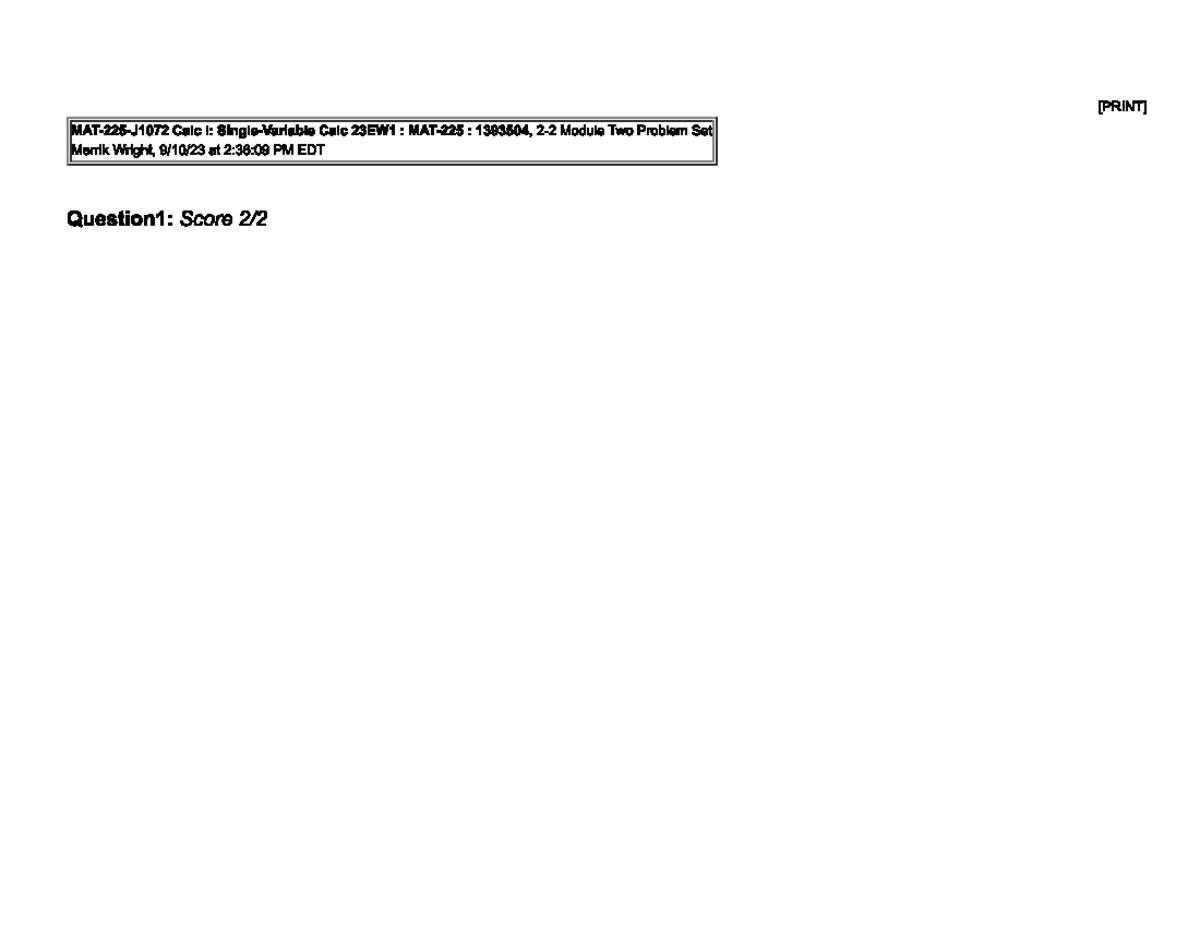 MAT 225 Module 2 Problem Set - MAT225 - Studocu