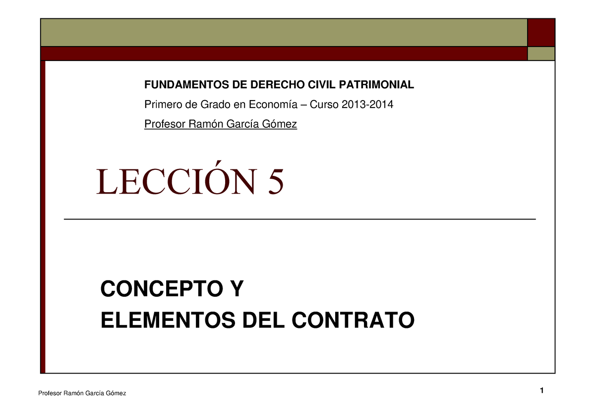 Leccion 5 - ECO 2013 - Apuntes De Derecho Civil - 1 CONCEPTO Y ...