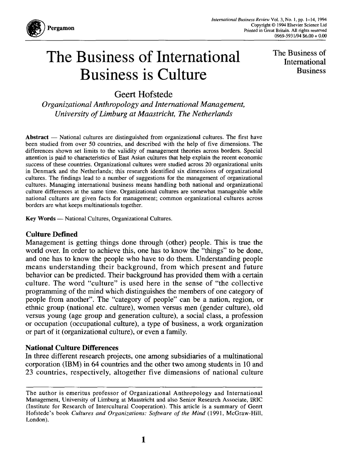 literature review on international business