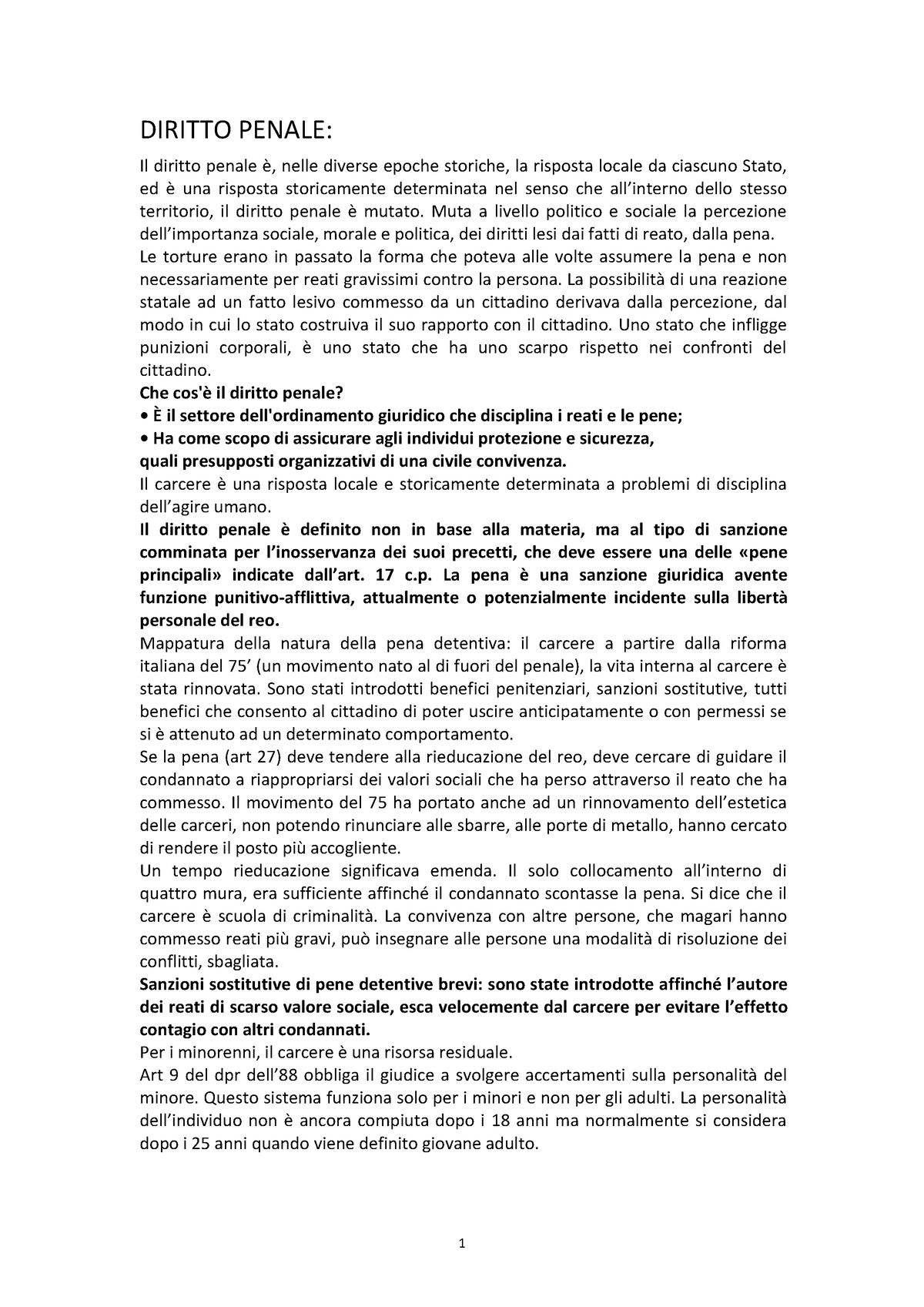 DIRITTO PENALE 21/22 - DIRITTO PENALE: Il Diritto Penale è, Nelle ...