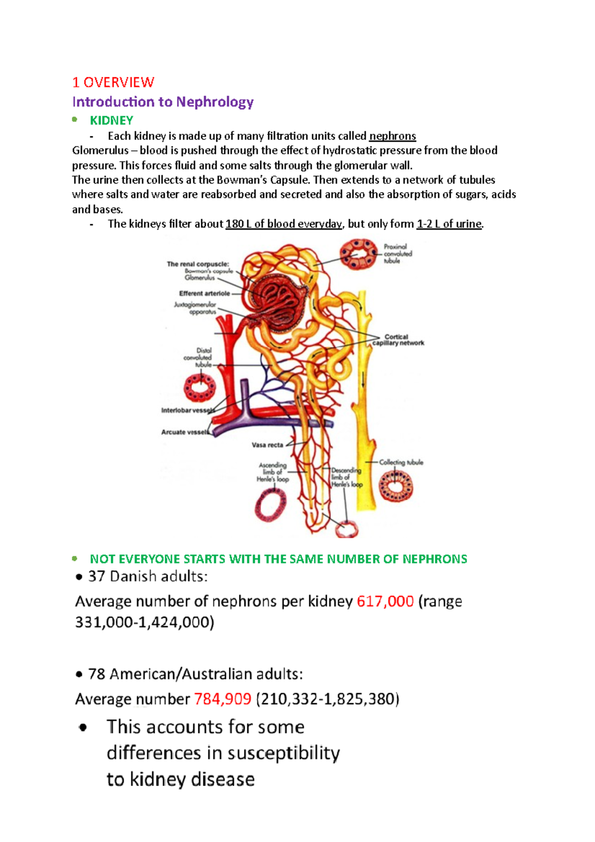 Kidneys, Hormones and Fluid Balance 1 OVERVIEW Introduction to