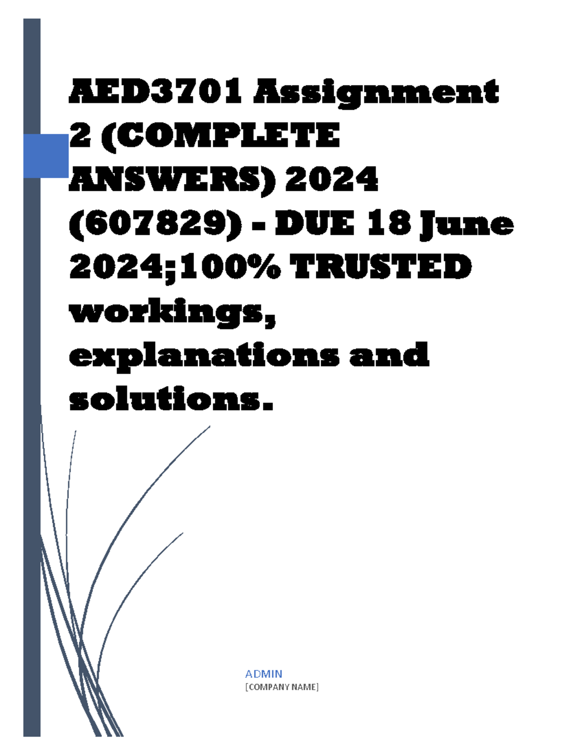 aed3701 assignment 4 answers