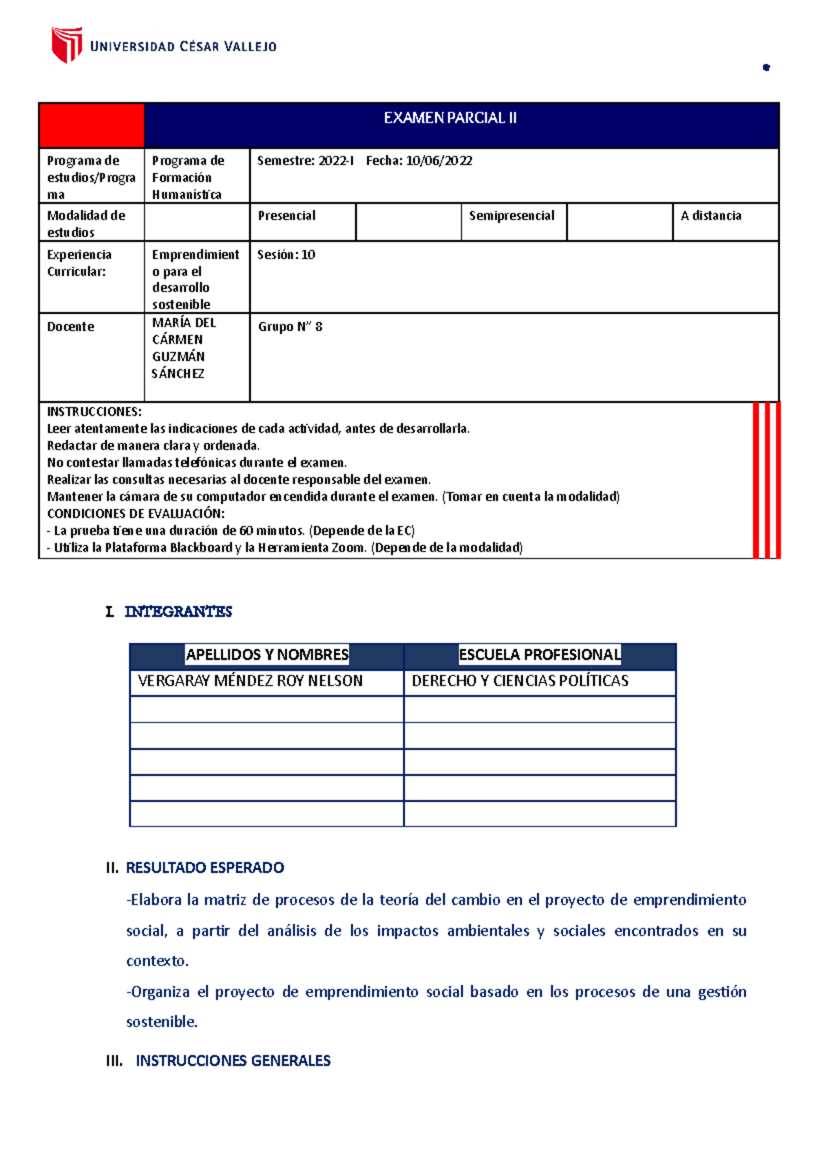 Examen Parcial II - Gjkbb No U Y J - EXAMEN PARCIAL II Programa De ...