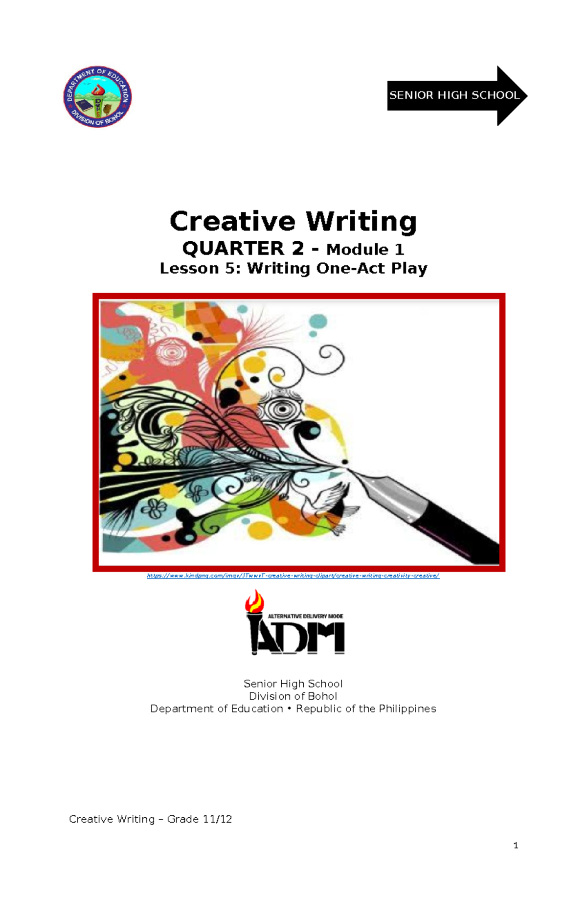 Shs Cw Q2 Module 1 Wk5 With Answer Sheet Creative Writing Quarter 2 Module 1 Lesson 5 8550