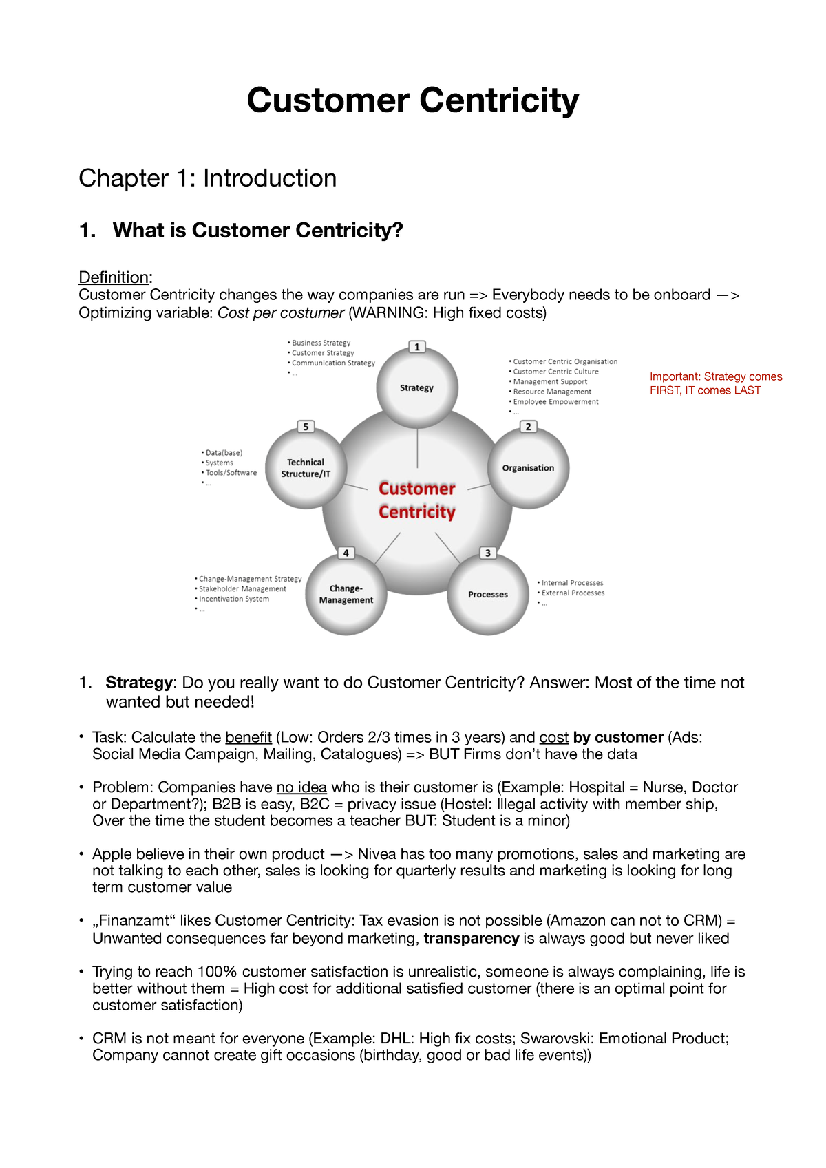 customer centricity essay