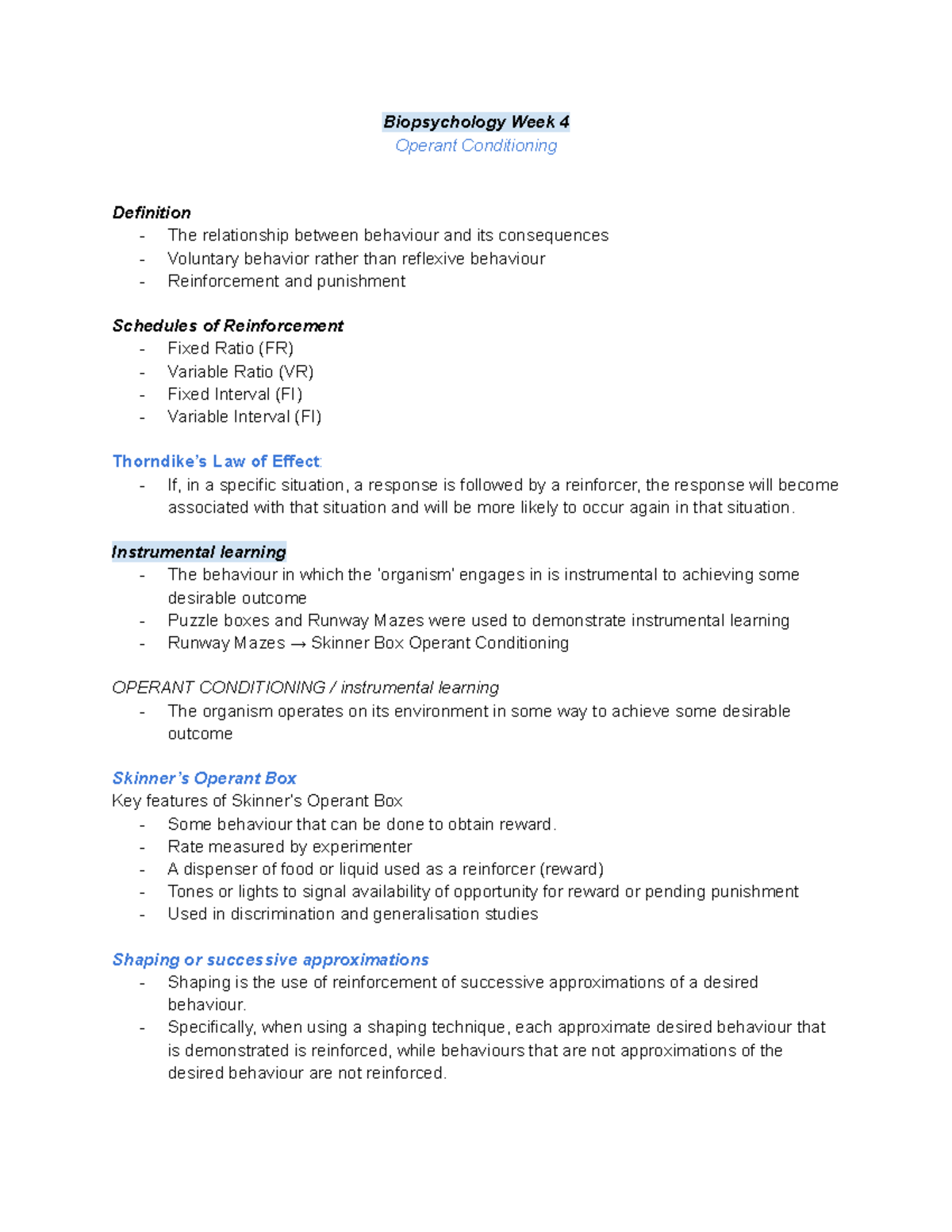 PSYU2236 WK 4 Lecture Notes - PSY236 - MQ - Studocu