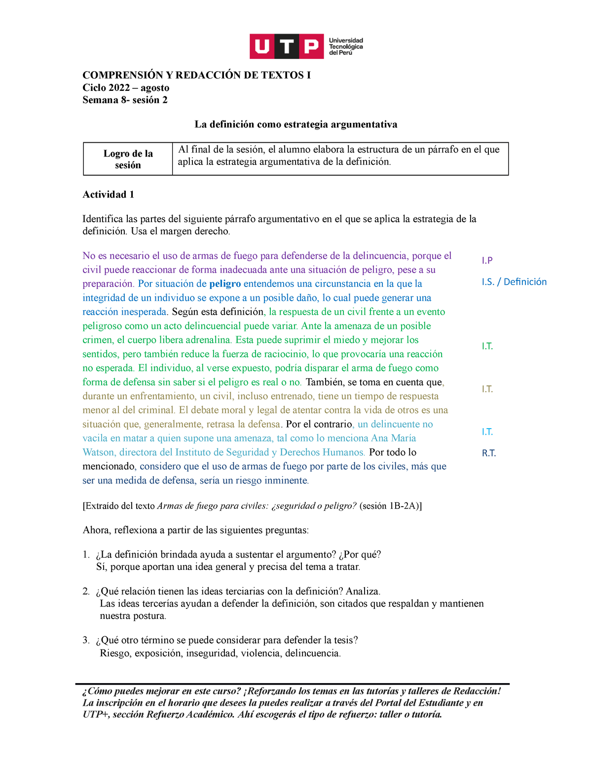 S08.s2 - Semana 8 - COMPRENSIÓN Y REDACCIÓN DE TEXTOS I Ciclo 2022 ...