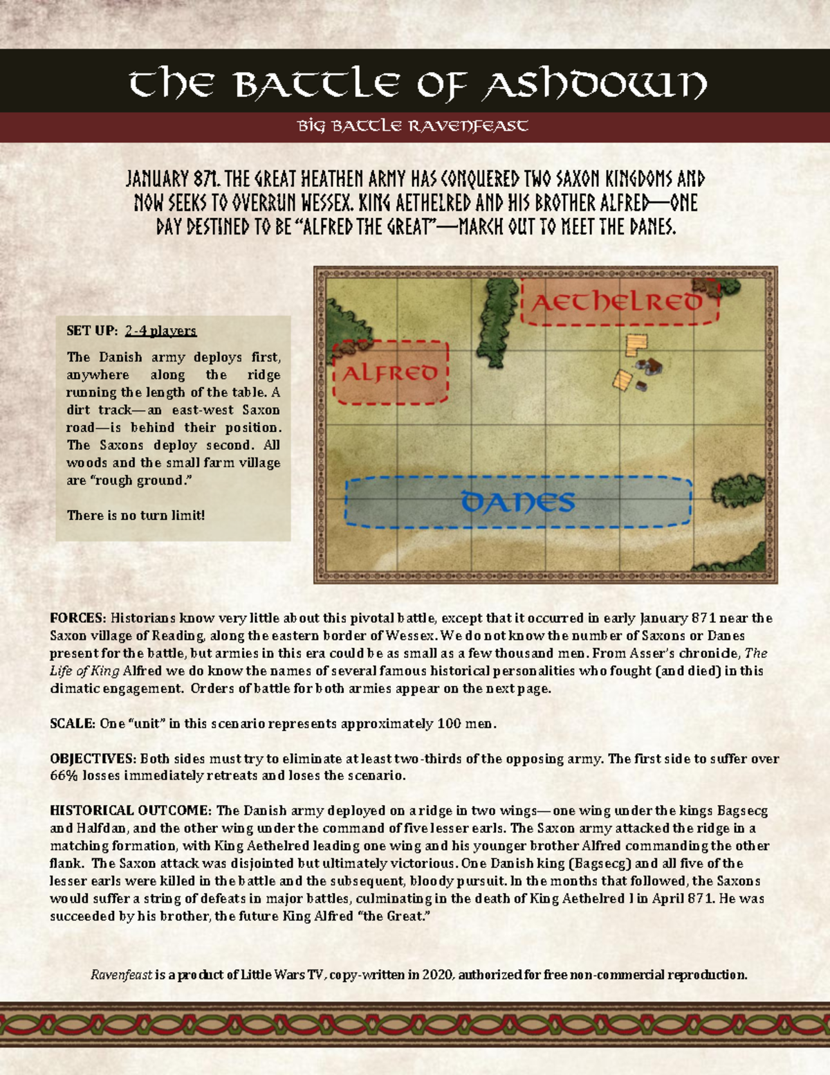 Big battle scenario - ashdown - Ravenfeast is a product of Little Wars ...
