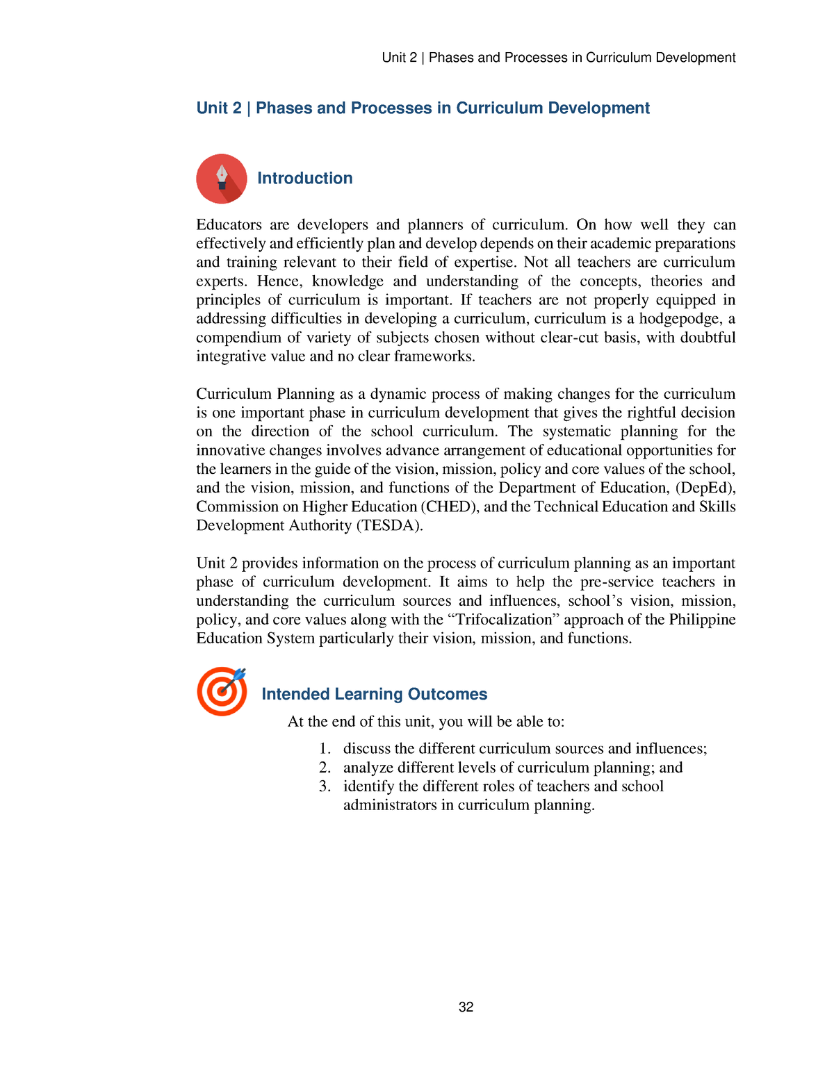 EDU 38 Unit 2 - Curriculum - Unit 2 | Phases And Processes In ...