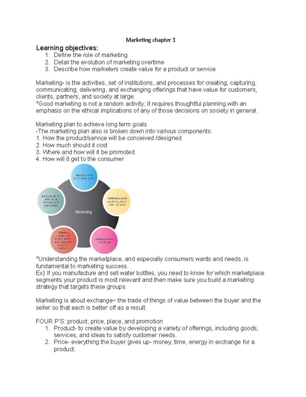 Marketing Chapter 1 - Notes And Studyguides - Marketing Chapter 1 ...