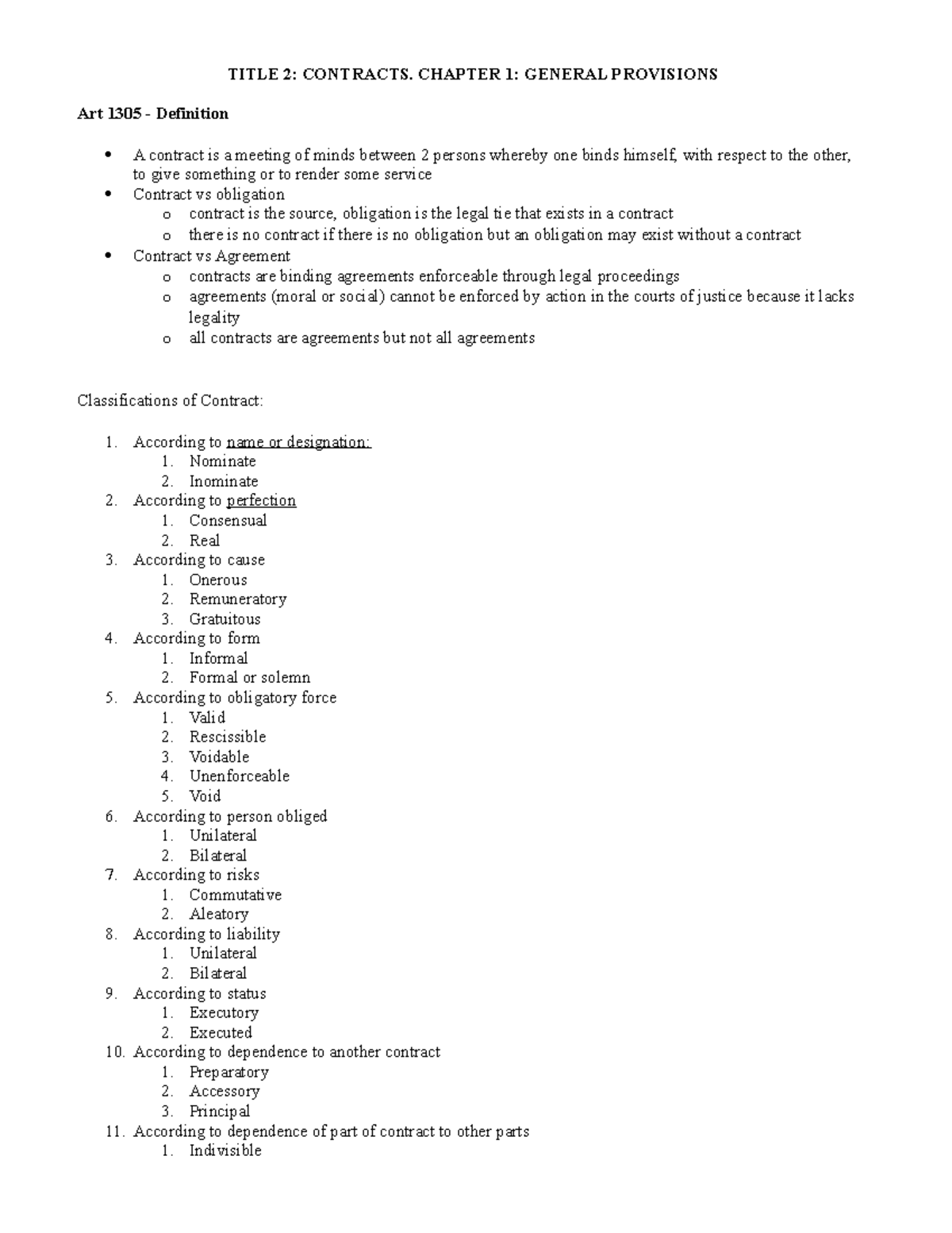 Contracts Chapter 1 Title 2 Contracts Chapter 1 General Provisions Art 1305 Definition A Contracts Chapter 1 Title 2 Contracts Chapter 1 General Provisions Art 1305 Definition A