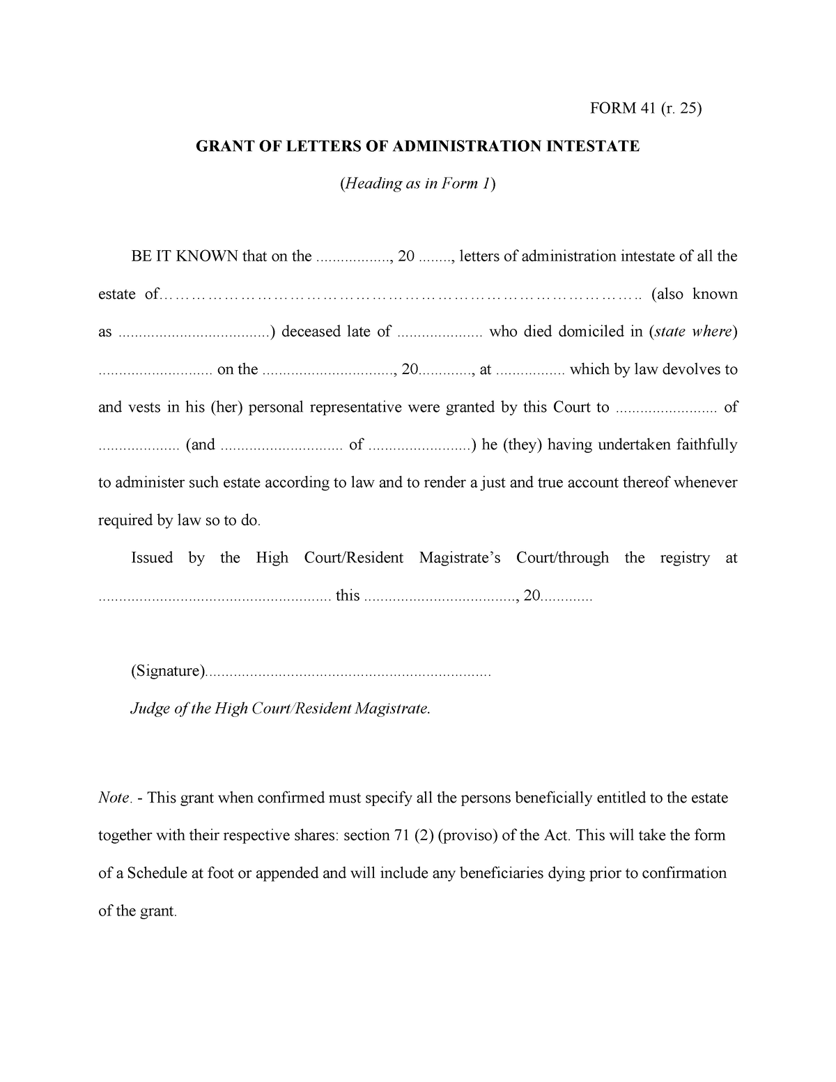 form-41-grant-of-letters-of-administration-intestate-2-form-41-r-25-grant-of-letters-of