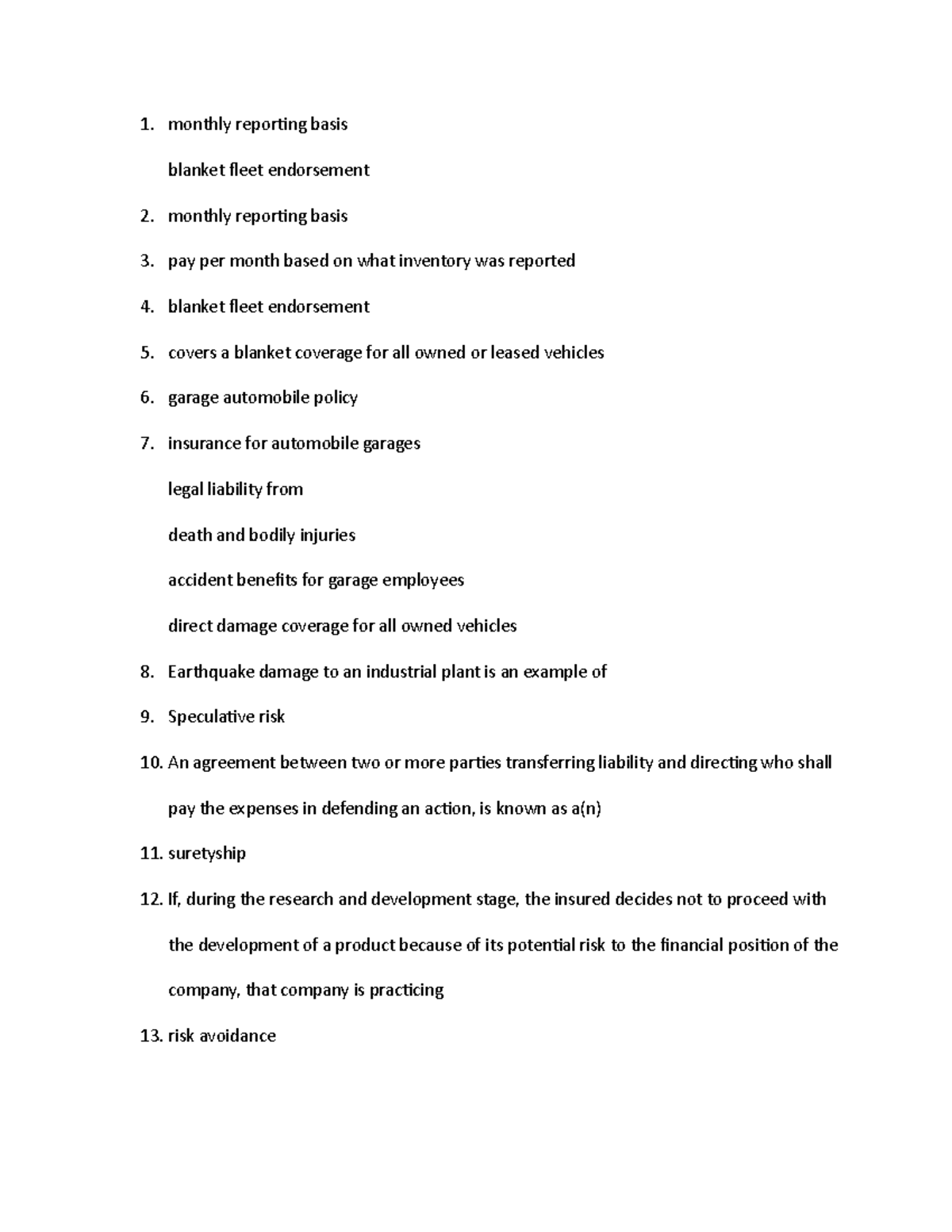 Busmgt 290 15 notes monthly reporting basis blanket fleet