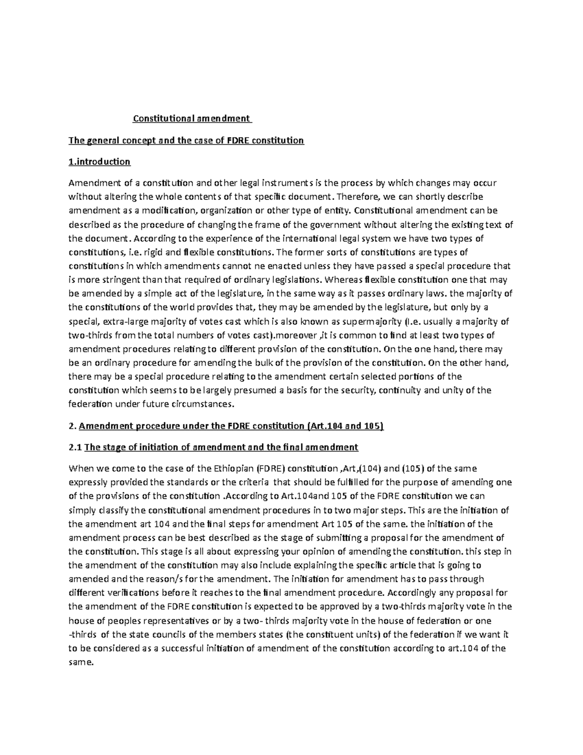 Constitutional amendment - Therefore, we can shortly describe amendment ...