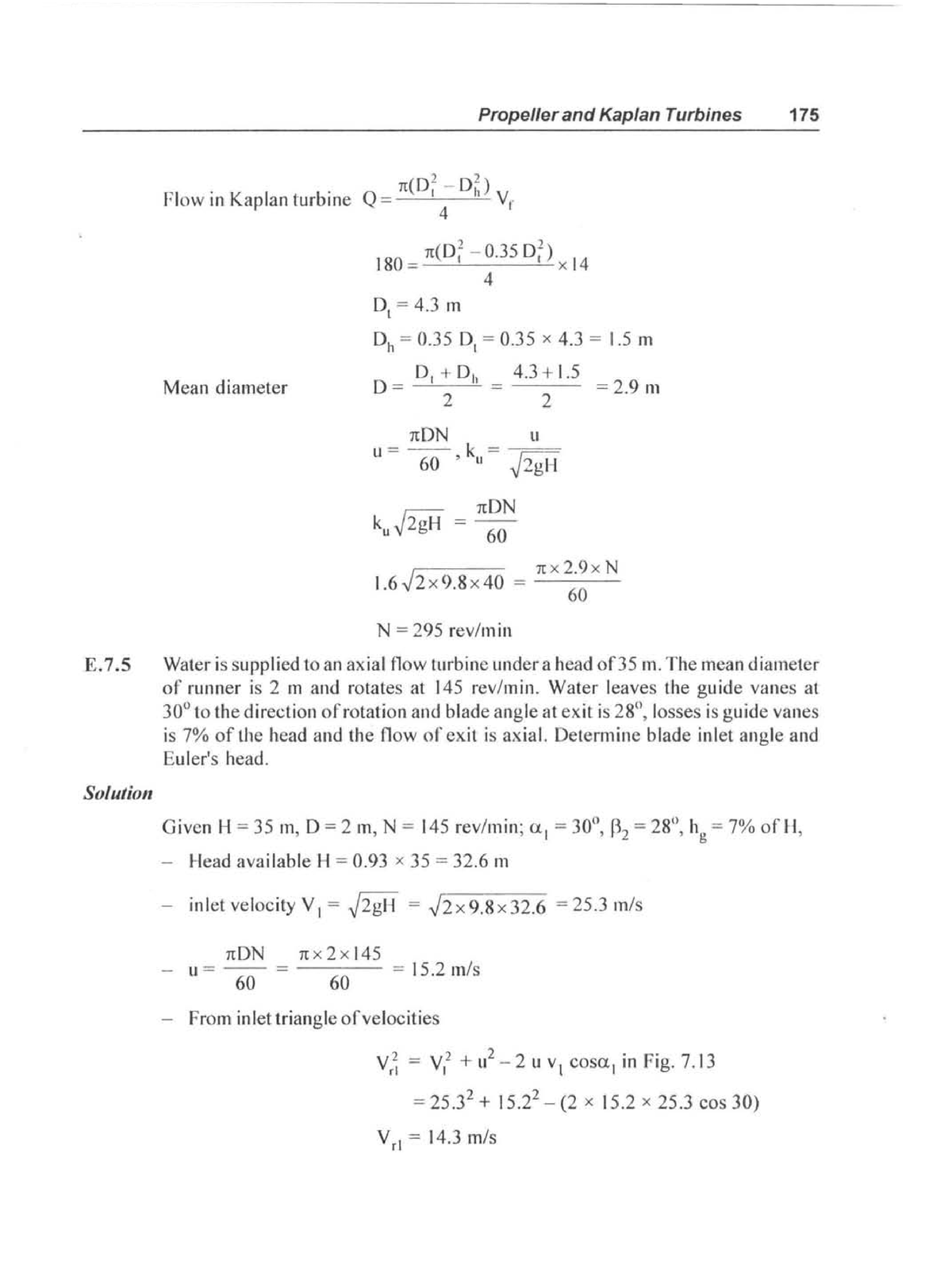 Fluid Mechanics Notes (44) - E.7 Solution Propeller and Kaplan Turbines ...