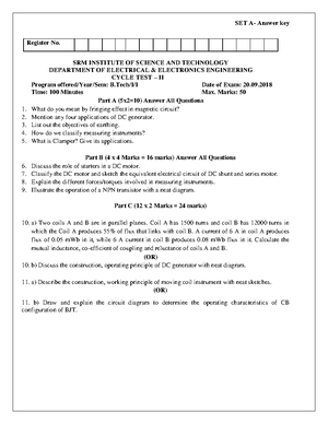 4 - CT 3 QUESTION PAPER BEEE - SRM Institute of Science and Technology ...