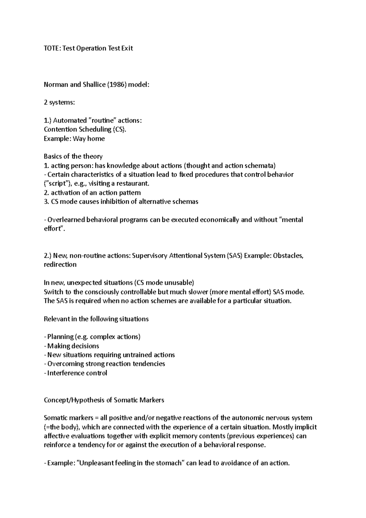 TOTE - Social psycho - TOTE: Test Operation Test Exit Norman and ...
